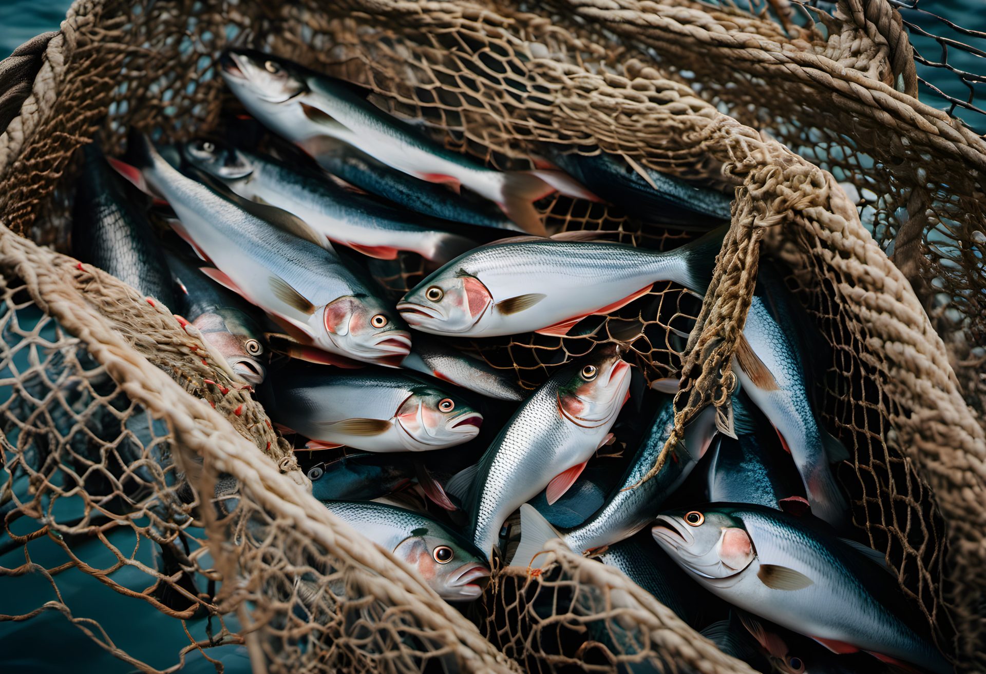 Filet rempli de poissons